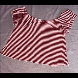 Stripped Charlotte Russe off shoulder tee